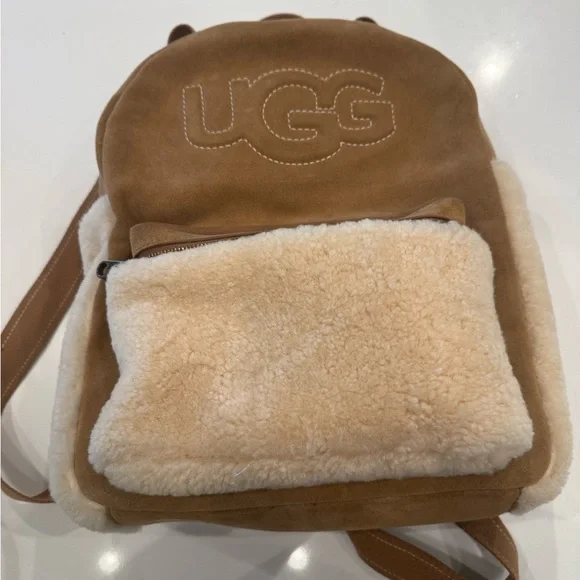 UGG | Bags | Ugg Brown And Cream Shearling Backpack | Poshmark display picture 2